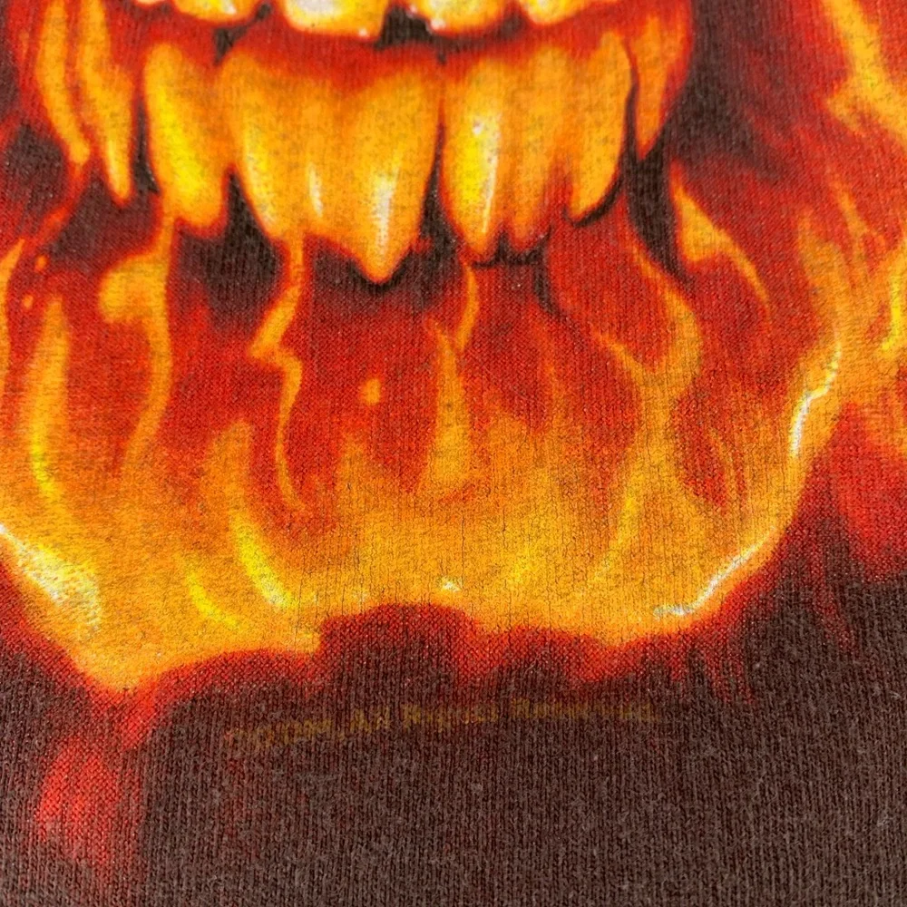 Vintage 90s-00s Exile fire Skull T-shirt Size XL - Picture 3 of 7